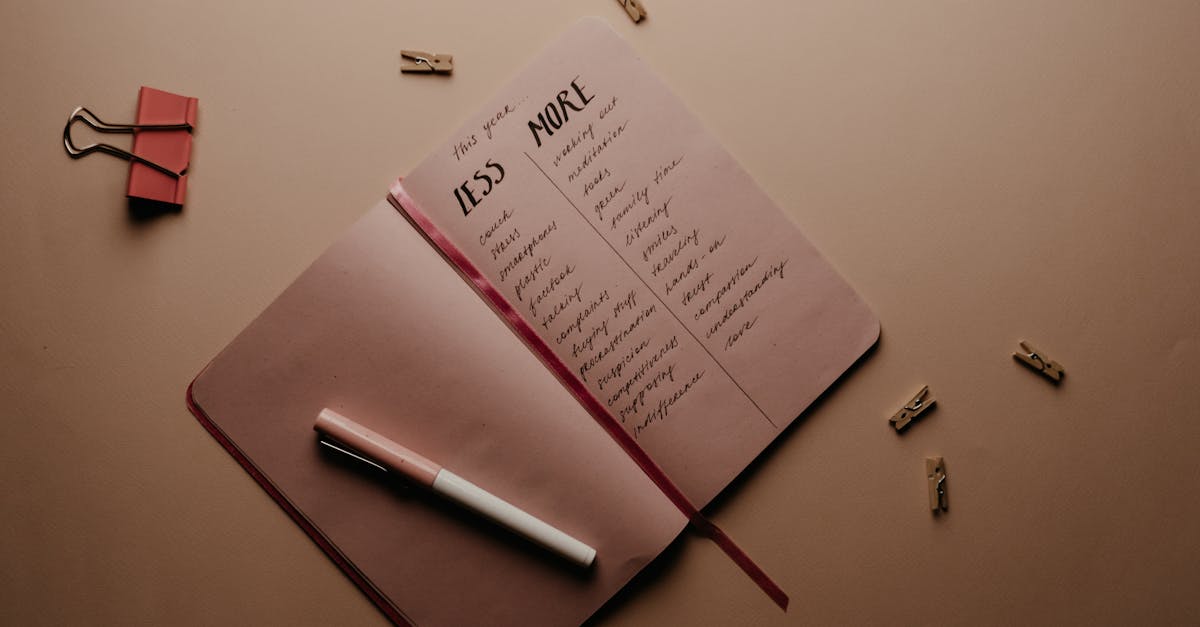 Open journal with handwritten goals and priorities for the year, captured in a warm flat lay style.
