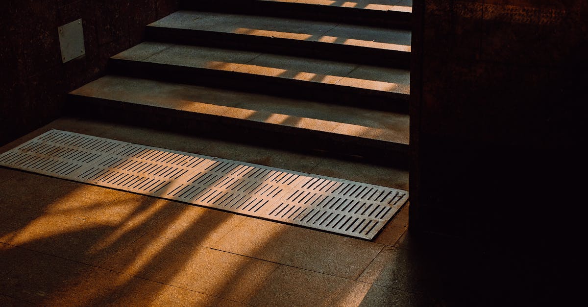 Artistic capture of stairs adorned with shadows during daylight indoors.